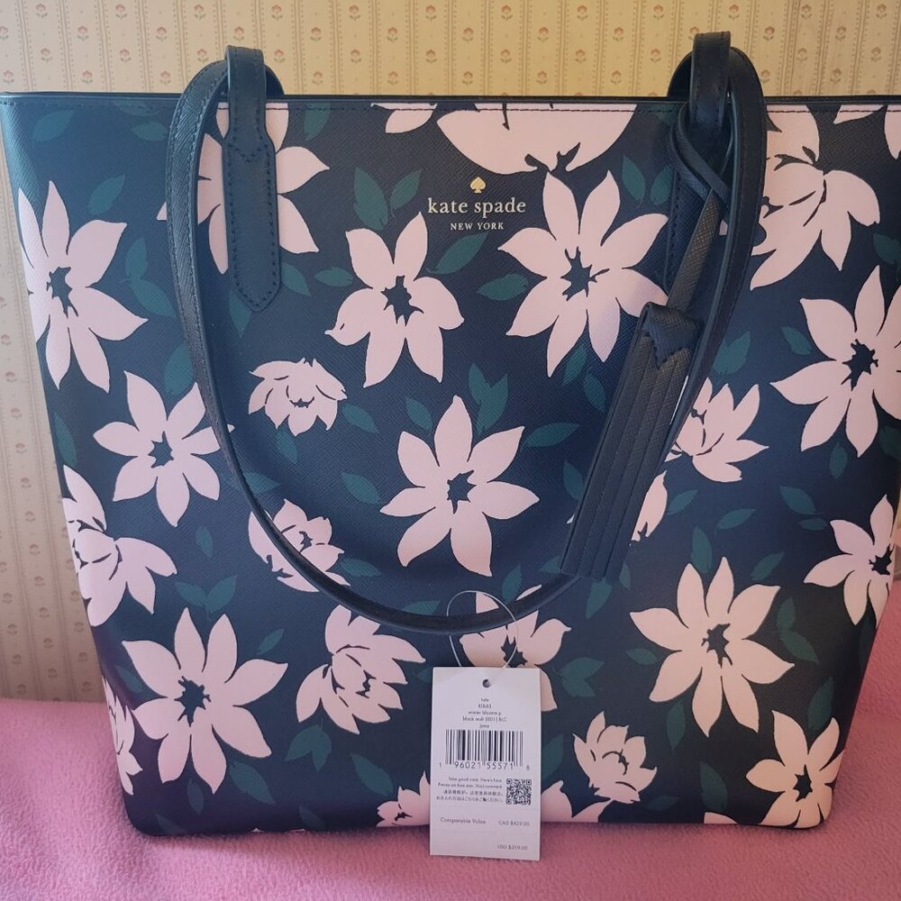 NWT Kate Spade Jana Winter Blooms Medium Tote Shoulder Purse